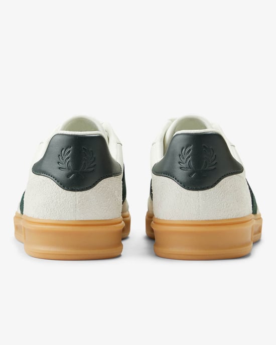 B4 Fred Perry B4 Mens Textured Leather/Suede Trainers Trainers in Ivory - Image 3