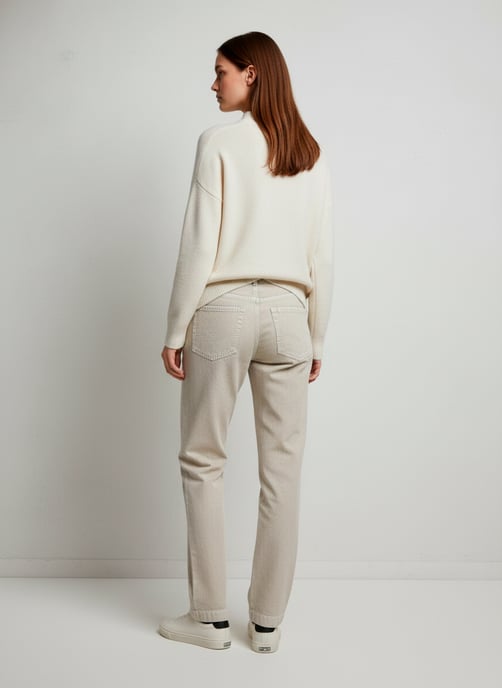 Beige Straight-Leg Trousers – Refined Comfort with Effortless Style - Image 3