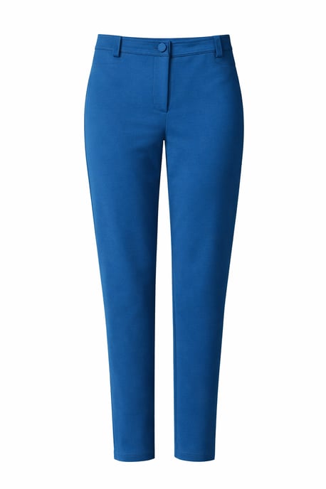 Tailored Slim-Fit Stretch Pants in Deep Blue - Image 1