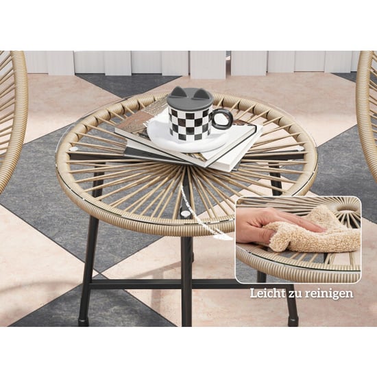 4goodz Outsunny 3-delige tuinmeubelset, rattan stoelen- licht - Image 3