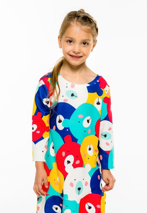 "Colorful Bears" Jurk met lange mouwen - Image 3