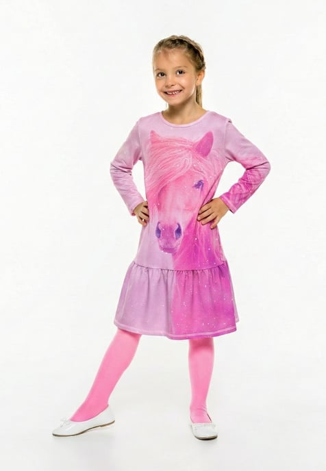 "Pink Horse" Jurk met lange mouwen - Image 3