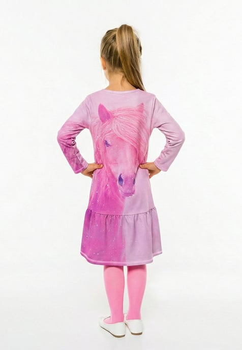 "Pink Horse" Jurk met lange mouwen - Image 4