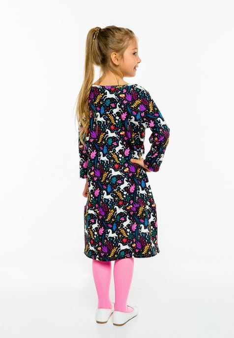 "Folk Unicorn" Jurk met lange mouwen - Image 3