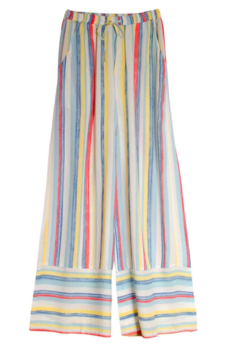 Pastel Stripe Wide Leg Trousers - Image 5