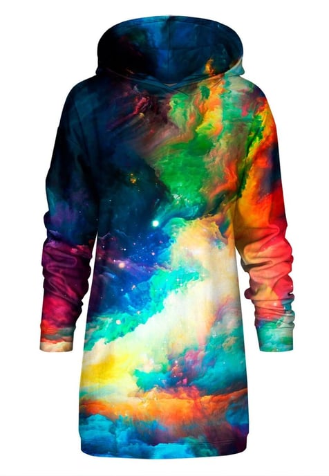 "Colorful Space" Oversize hoodiejurk - Image 1
