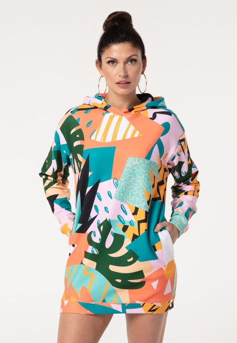 "Tropical Abstract" Oversize Hoodieklänning - Image 2