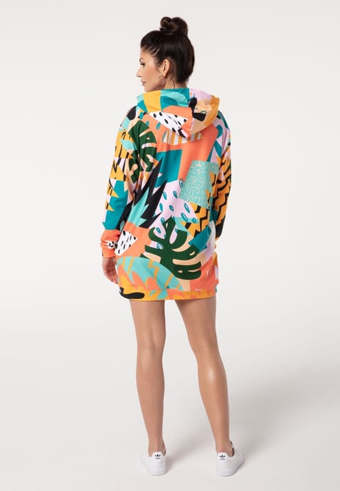 "Tropical Abstract" Oversize Hoodieklänning - Image 3