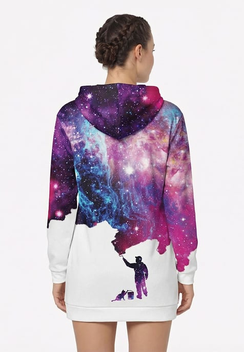 "Galaxy Painter" Oversize Hoodie Dress - Image 3
