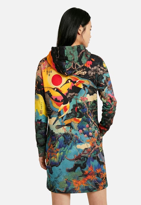 "Japanese Heron" Oversize Hoodieklänning - Image 3