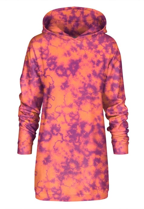 "Orange Tie Dye" Oversize Hoodieklänning - Image 1