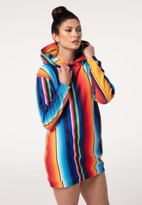 "Mexican Stripes" Oversize hoodiejurk - Image 4