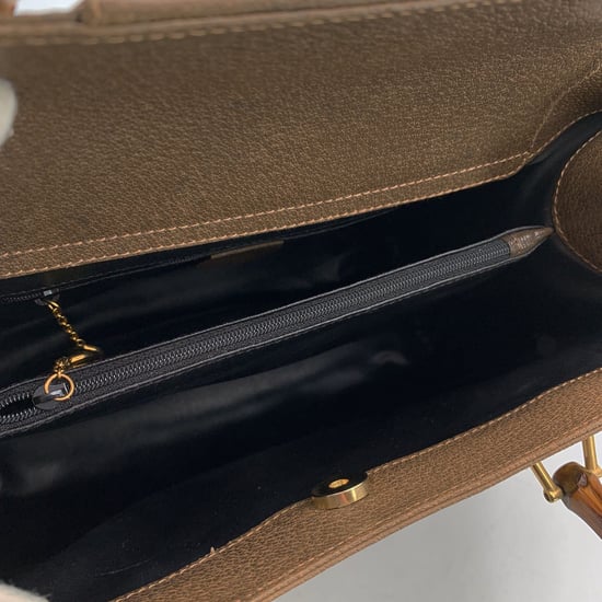 Gucci Vintage Leren Tote Bag Diana Bamboo - Image 4