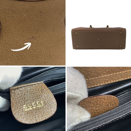 Gucci Vintage Leren Tote Bag Diana Bamboo - Image 5