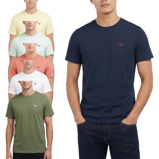 Barbour Mens Essential Sports T-Shirt Crew Neck Regular Fit Soft Cotton T-Shirts - Image 2