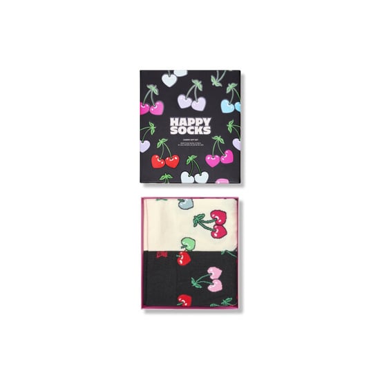 Happy Socks Dames sokken kers hartjes valentijn 2-pack zwart - Image 5