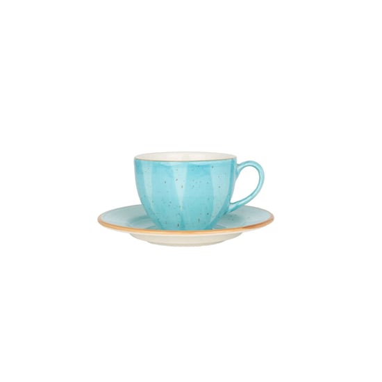 Bonna Thee kopjes & schotel aqua porselein set van 6 - Image 1