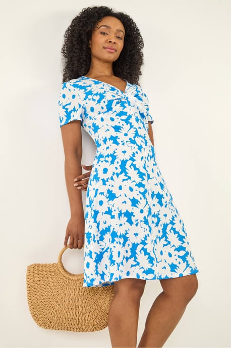 Petite Floral Twist Front Dress - Image 1