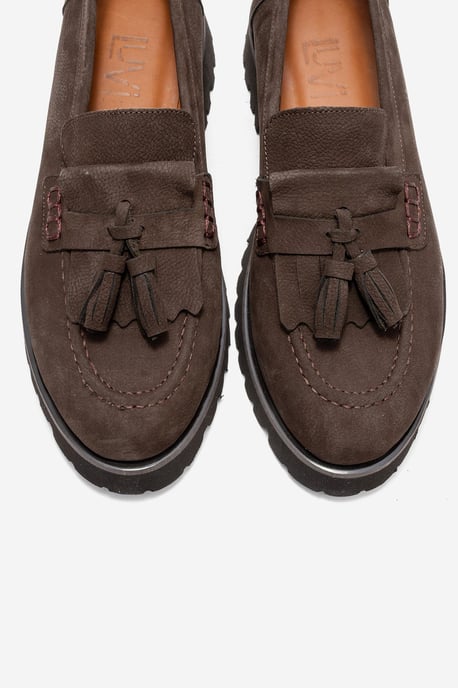 Poen Leren Kwast Loafer Dames - Image 3