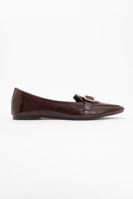 Zarina Puntige Teen Leren Platte Schoenen Dames - Image 2