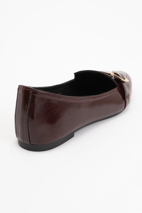 Zarina Puntige Teen Leren Platte Schoenen Dames - Image 3