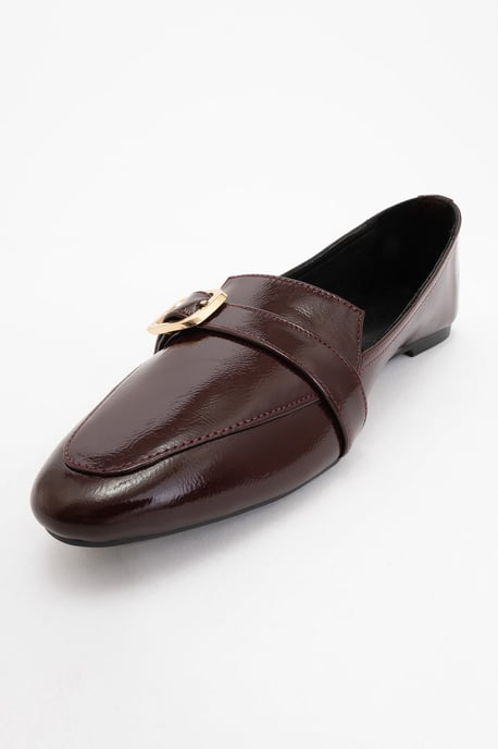 Zarina Puntige Teen Leren Platte Schoenen Dames - Image 4