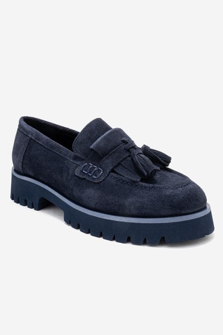 Poen Leren Kwast Loafer Dames - Image 1