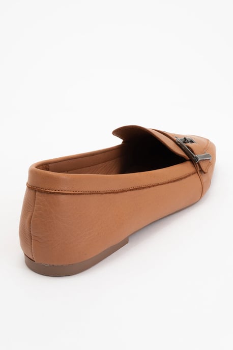 Noir Leren Plat Loafers Dames - Image 3
