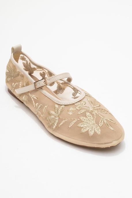 Juny Mesh Floral Embroidery Ballet Flat - Image 3