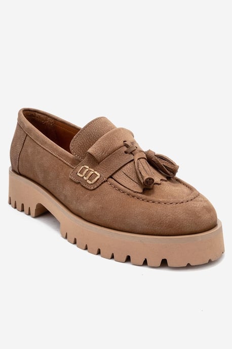 Poen Leren Kwast Loafer Dames - Image 1