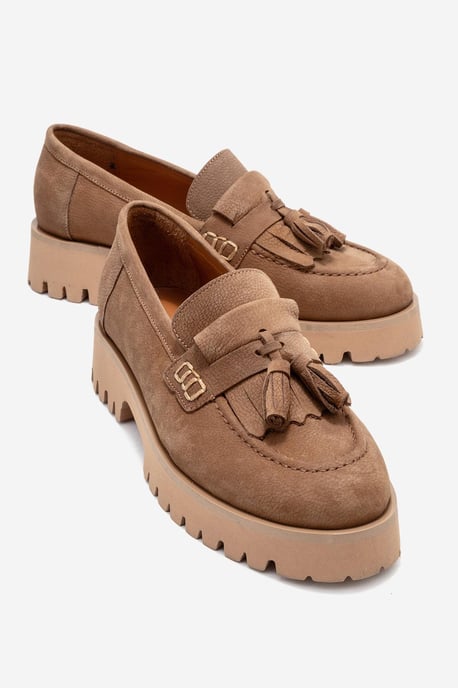 Poen Leren Kwast Loafer Dames - Image 2