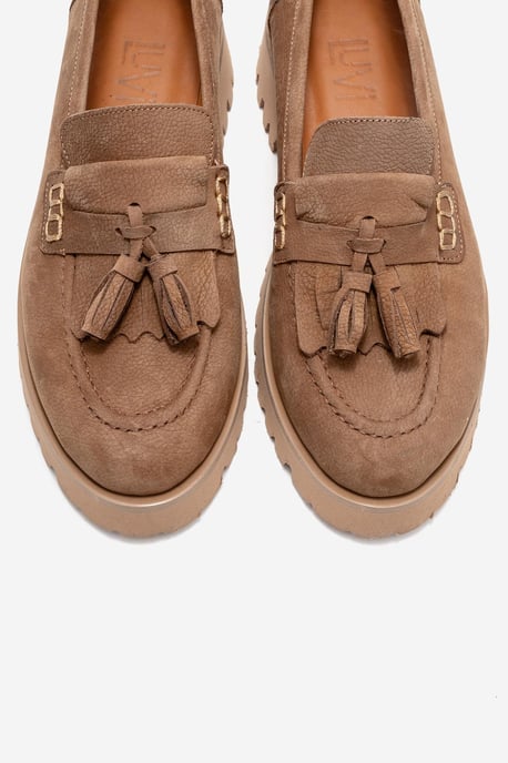 Poen Leren Kwast Loafer Dames - Image 3