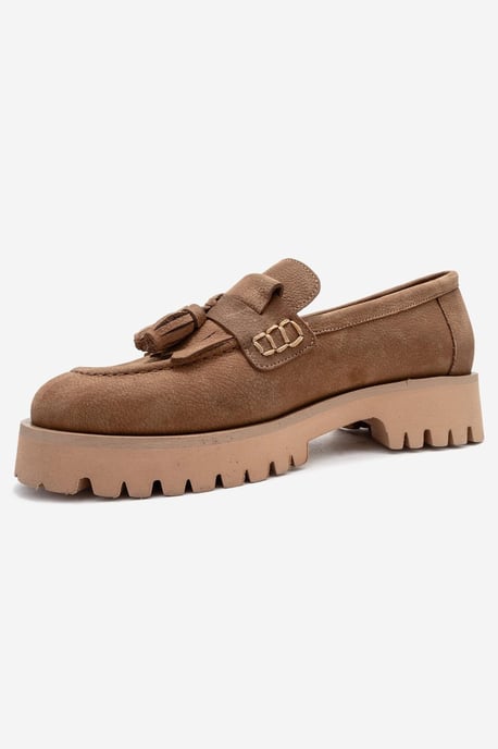 Poen Leren Kwast Loafer Dames - Image 4
