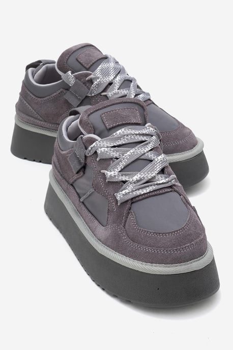 Riven Leren Platform Sneaker Dames - Image 2