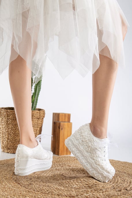 Florette Kant Bruiloft Platform Sneakers - Image 5