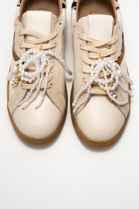 Taren Leren Parel Gesp Sneakers Dames - Image 3