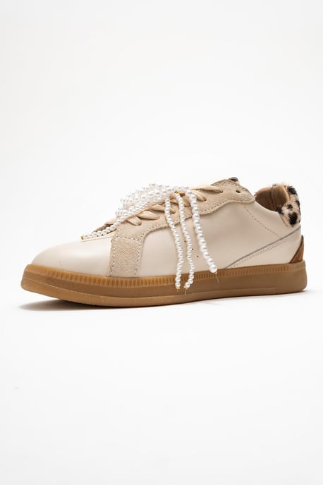 Taren Leren Parel Gesp Sneakers Dames - Image 4