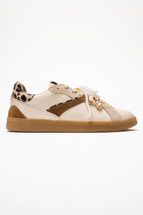 Taren Leren Parel Gesp Sneakers Dames - Image 6