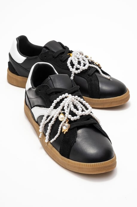 Taren Leren Parel Gesp Sneakers Dames - Image 2