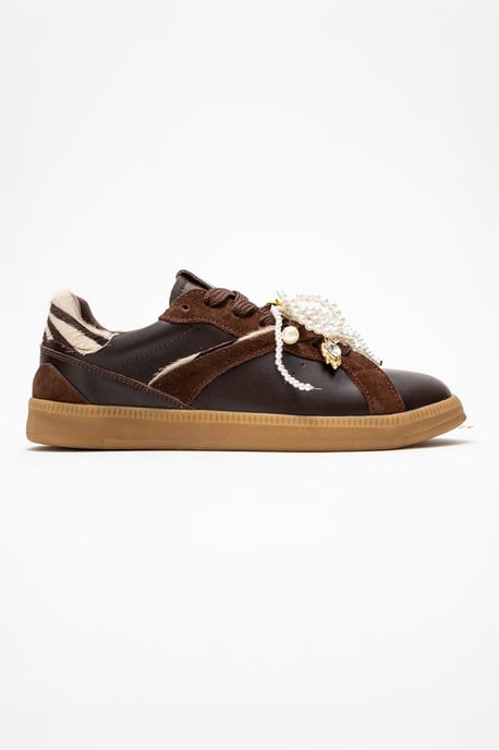 Taren Leren Parel Gesp Sneakers Dames - Image 6