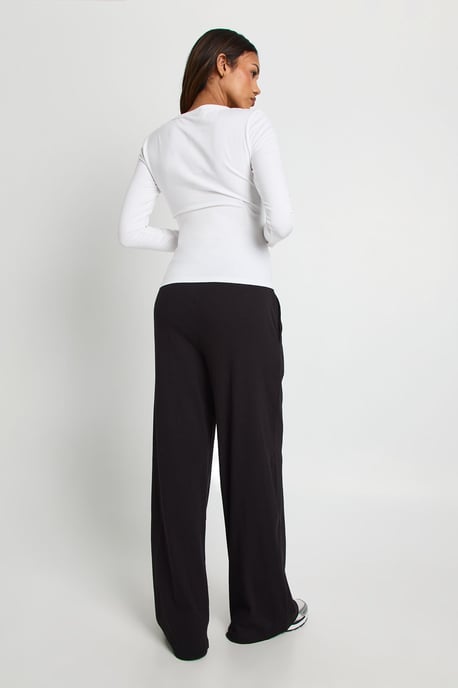 Maternity Basic Rib Wide Leg Trouser - Image 2