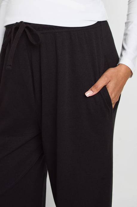 Maternity Basic Rib Wide Leg Trouser - Image 4