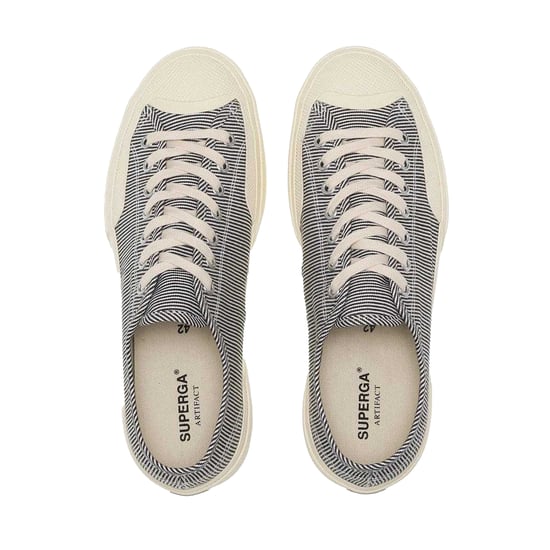 Superga Unisex Adult 2432 Works Stripe Trainers (Blue/White) - Image 3