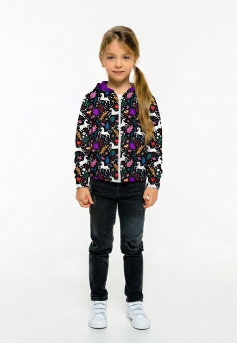 "Folk Unicorn" Zip Hoodie - Image 4