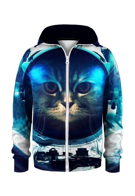 "Space Cat" Zip Hoodie - Image 1