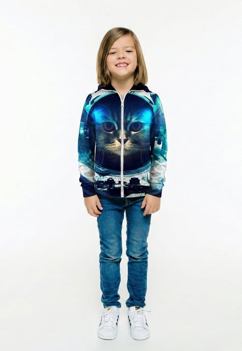 "Space Cat" Zip Hoodie - Image 2