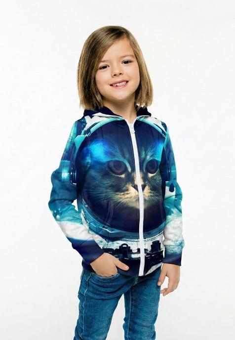 "Space Cat" Zip Hoodie - Image 3
