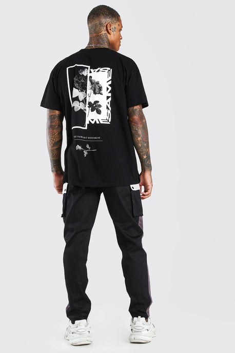 Oversized Floral Photo Back Print T-Shirt - Image 2