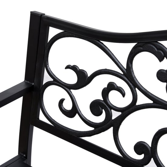 4goodz Stalen tuinbank met gietijzer armleuningen 127x60x89cm - Image 4