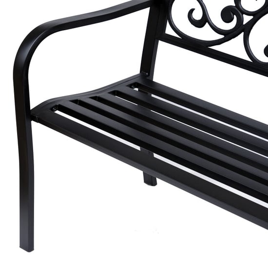 4goodz Stalen tuinbank met gietijzer armleuningen 127x60x89cm - Image 6